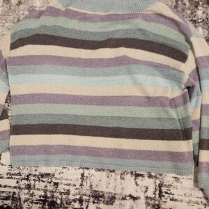 torrid Striped Crewneck Sweater in Light Blue, Lavender, Mint, Cream, Gray